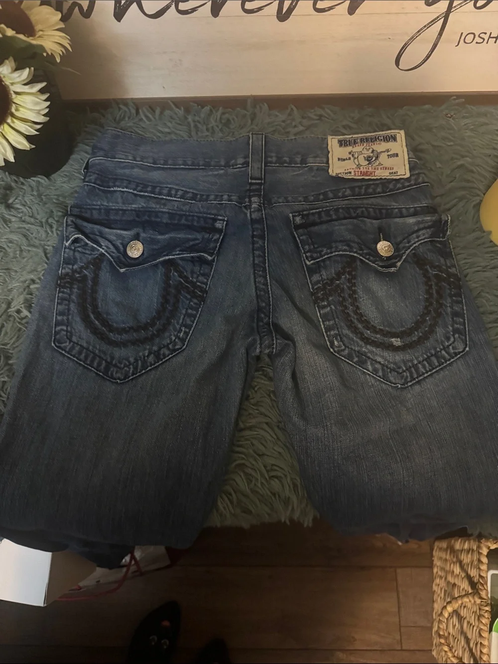 True Religion Distressed Light Blue Men's Jeans